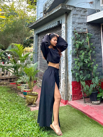 Iris Slit Skirt Co-ord Set