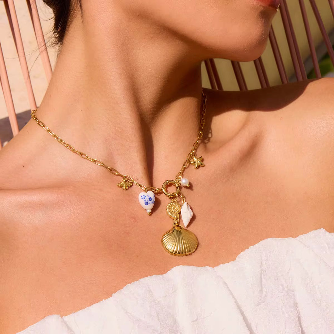 Ocean Charm Statement Necklace