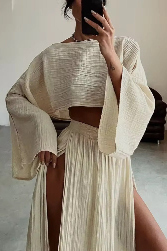 Iris Slit Skirt Co-ord Set