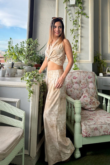 Rosa Beige Halter Co-Ord Set